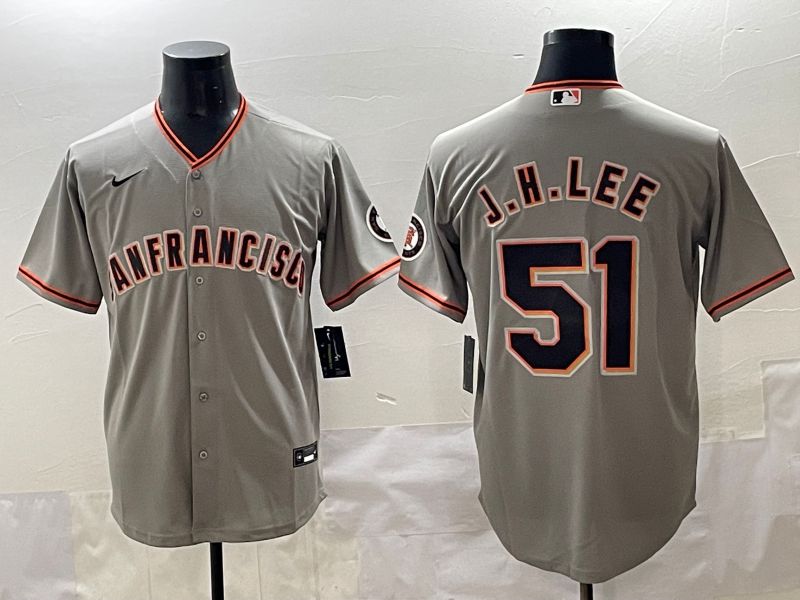 Men 2025 San Francisco Giants #51 J.H.Lee Grey Game Nike MLB Jersey style 11